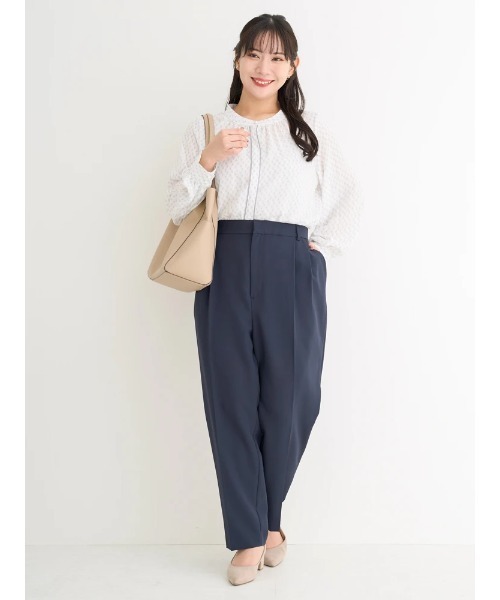 Re-J&SUPURE(リジェイアンドスプル)の「【大きいサイズ】【Wクロス】テーパードパンツ(セットアップ可)(スラックス・レディース・ベージュ/ブラック/ネイビー・XX-LARGE/X-LARGE/XXX-LARGE)」の14枚目の写真