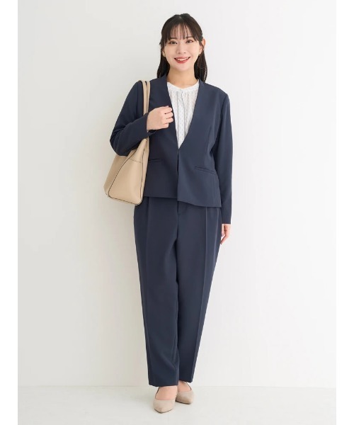 Re-J&SUPURE(リジェイアンドスプル)の「【大きいサイズ】【Wクロス】テーパードパンツ(セットアップ可)(スラックス・レディース・ベージュ/ブラック/ネイビー・XX-LARGE/X-LARGE/XXX-LARGE)」の19枚目の写真
