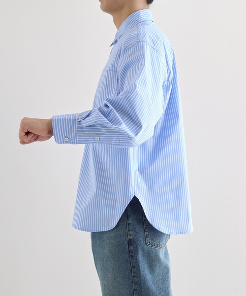 セール】【新色追加】オーバーサイズ長袖ストライプシャツ（シャツ