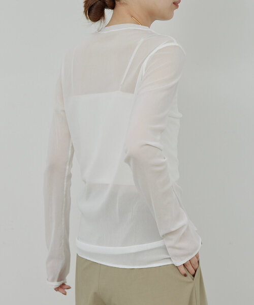 La nature linge】シアークルーネックトップス