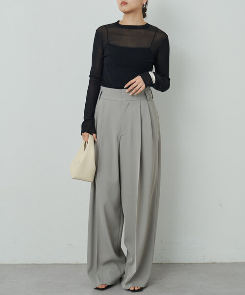 GALLARDAGALANTE（ガリャルダガランテ）の「【La nature linge】シアーチュールトップス（Tシャツ/カットソー・レディース・ホワイト/ブラック・FREE）」の11枚目の写真