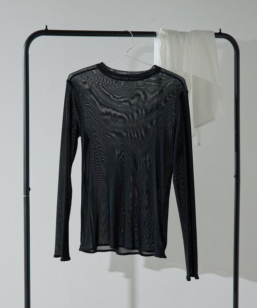 GALLARDAGALANTE（ガリャルダガランテ）の「【La nature linge】シアーチュールトップス（Tシャツ/カットソー・レディース・ホワイト/ブラック・FREE）」の2枚目の写真