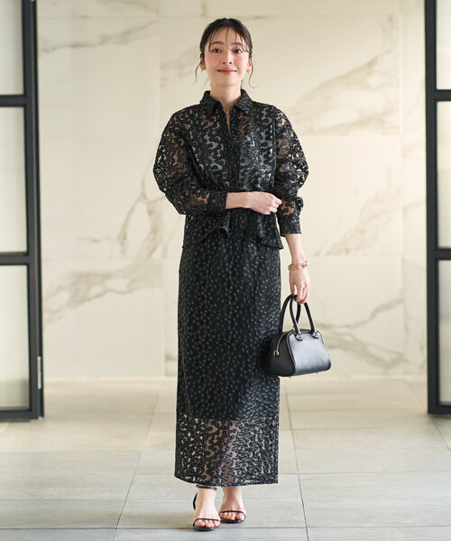 La boutique BonBon(ラブティックボンボン)の「【セットアップ可】チュール小花刺繍スカート(スカート・レディース・ホワイト/ブラック・38/36)」の20枚目の写真