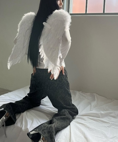 【FANCY CLUB】韓国人気/送料関税込★LEOPARD BOOTS CUT PANTS★ A'GEM/9 × .kom 『 FANCY CLUB/ファンシークラブ』 LEOPARD