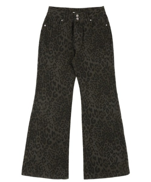 【FANCY CLUB】LEOPARD BOOTS CUT PANTS ★韓国人気★ 追跡付 A'GEM/9 × .kom 『 FANCY CLUB/ファンシークラブ』 LEOPARD