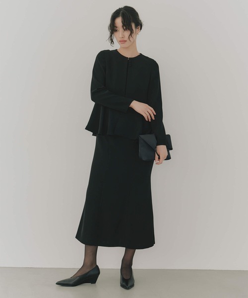 kaene（カエン）の「フレアジャケットセットワンピース［ブラック：ブラックフォーマル対応］冠婚葬祭 礼服 喪服 入学式 卒業式 七五三 お宮参り（ワンピース・レディース・ブラック/ベージュ/ネイビー・34/42/40/38/36）」の4枚目の写真