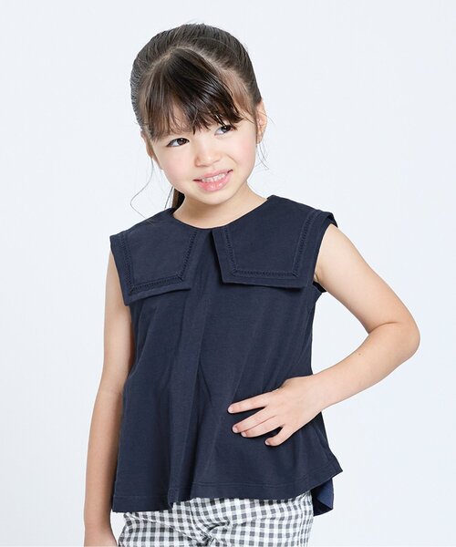 Seraph（セラフ）の「【ジュニア対応】ビックカラートップス（Tシャツ/カットソー・キッズ・ベージュ/ライトインディゴブルー/オフホワイト・80/90/100/110/120/130/140）」の2枚目の写真