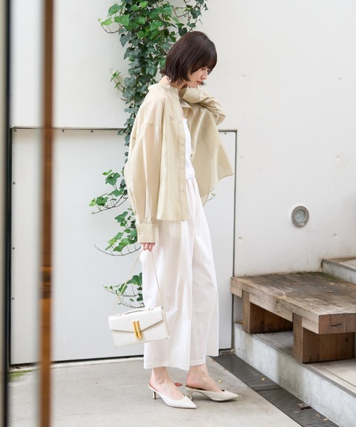 Rouge vif Anna（ルージュヴィフアンナ）の「ポケット付きシアーシャツ（シャツ/ブラウス・レディース・モカ/ラベンダー/セージグリーン/オフホワイト/ベージュ/ブラウン/ワイン・フリー）」の18枚目の写真