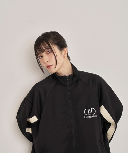 新品Nora Lilyノラリリーナイロンブルゾン Nylon track top Nora Lily】Oversilhouette Line Track Jacket（Tシャツ