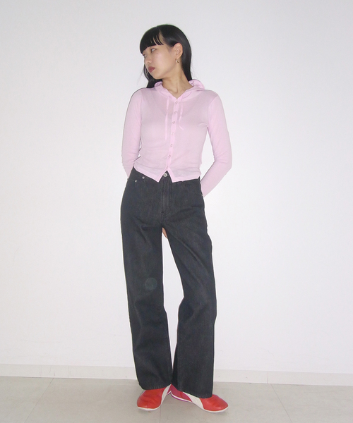 Oriens JOURNAL STANDARD（オリエンス ジャーナルスタンダード）の「ワイドベーシックデニム（デニムパンツ・レディース・ブルー系その他/ブラック/サックスブルー・38/36）」の8枚目の写真