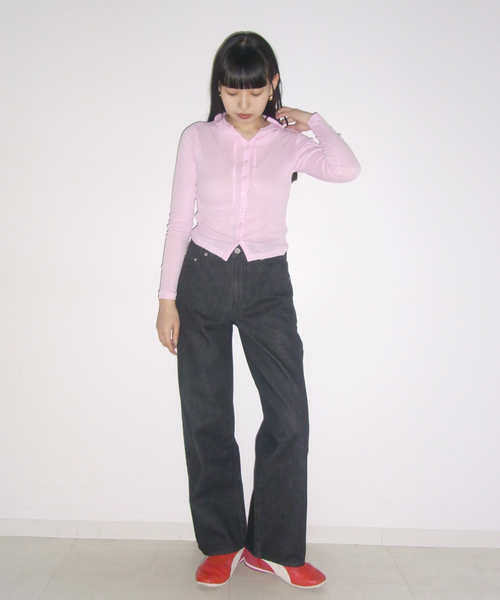 Oriens JOURNAL STANDARD（オリエンス ジャーナルスタンダード）の「ワイドベーシックデニム（デニムパンツ・レディース・ブルー系その他/ブラック/サックスブルー・38/36）」の9枚目の写真