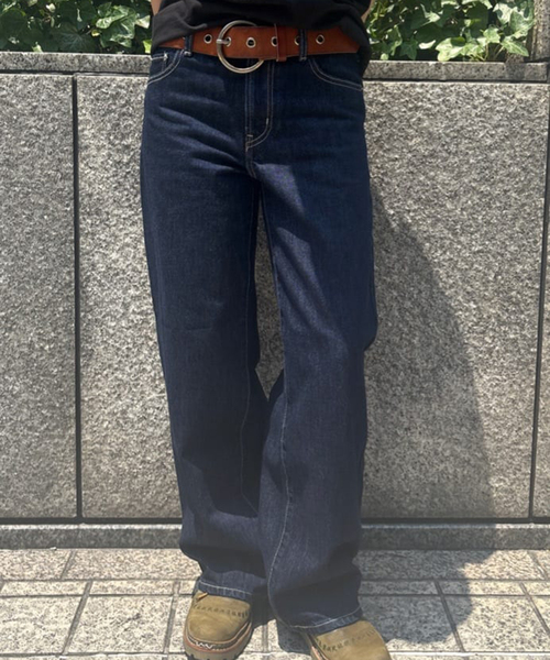 Oriens JOURNAL STANDARD（オリエンス ジャーナルスタンダード）の「ワイドベーシックデニム（デニムパンツ・レディース・ブルー系その他/ブラック/サックスブルー・38/36）」の18枚目の写真