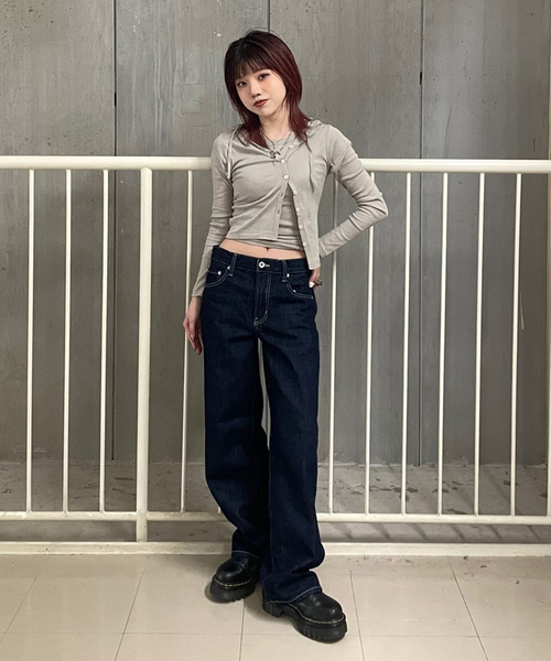 Oriens JOURNAL STANDARD（オリエンス ジャーナルスタンダード）の「ワイドベーシックデニム（デニムパンツ・レディース・ブルー系その他/ブラック/サックスブルー・38/36）」の19枚目の写真