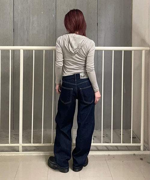 Oriens JOURNAL STANDARD（オリエンス ジャーナルスタンダード）の「ワイドベーシックデニム（デニムパンツ・レディース・ブルー系その他/ブラック/サックスブルー・38/36）」の20枚目の写真