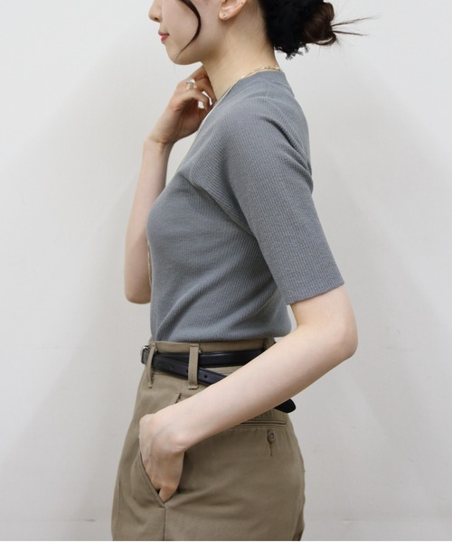 THE SHINZONE(ザ シンゾーン)の「THE SHINZONE/シンゾーン ミッドサマーニットTEE MIDSUMMER KNIT TEE 25MMSNI06(Tシャツ/カットソー・レディース・レッド/ブラック/グレー・FREE)」の10枚目の写真