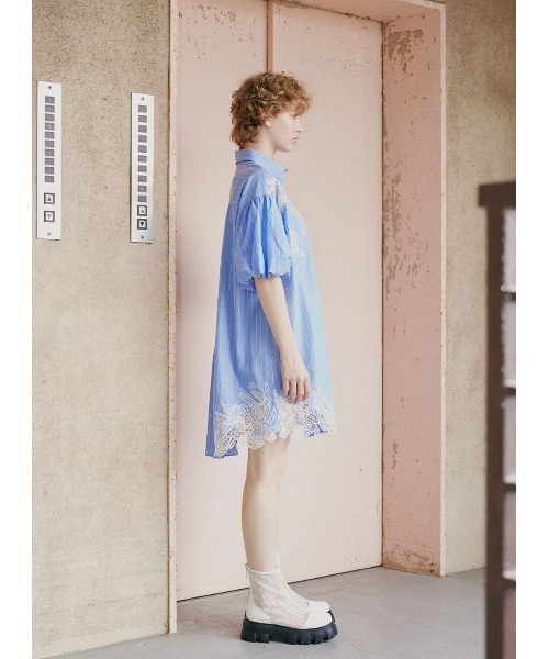 セール】レースエンブロイダリーミニワンピース（ワンピース）｜COEL