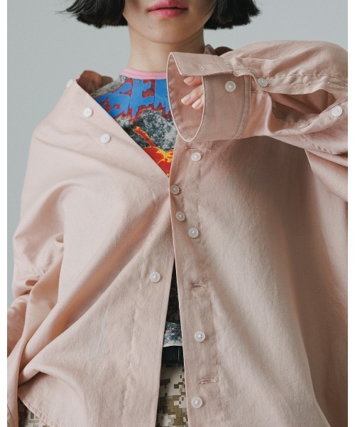 M TO R（ムウトアール）の「BUTTON OVERSIZE SHIRTS（シャツ/ブラウス・レディース・ホワイト/ブラック/ピンク系その他・38/40）」の3枚目の写真