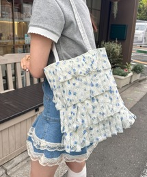 ミニフラワープリーツレーストートバッグ