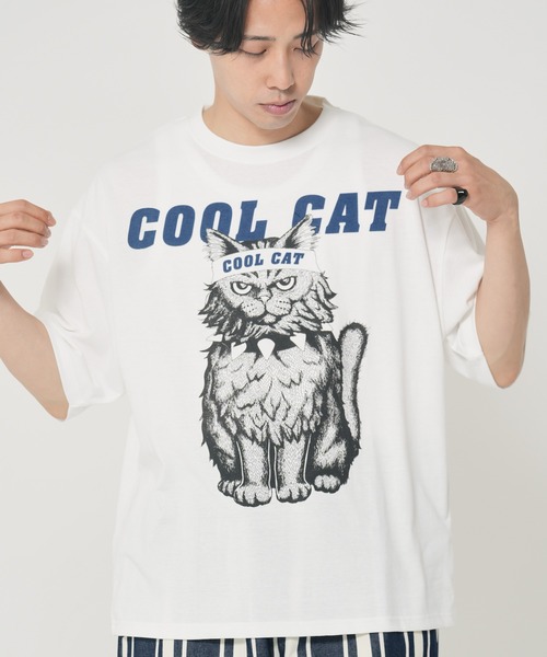 CORISCO（コリスコ）の「アニマルCOOL柄Tシャツ(M1)（Tシャツ/カットソー・メンズ・グレー系1/キナリ/ホワイト系2/グレー系2/オートミール/ホワイト系1・MEDIUM/LARGE/X-LARGE）」の3枚目の写真