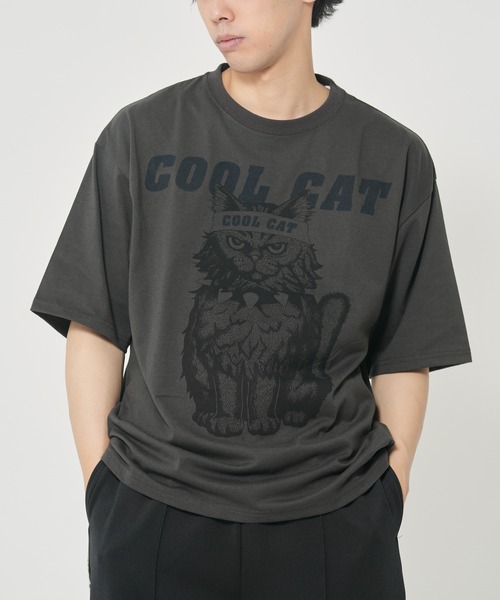 CORISCO（コリスコ）の「アニマルCOOL柄Tシャツ(M1)（Tシャツ/カットソー・メンズ・グレー系1/キナリ/ホワイト系2/グレー系2/オートミール/ホワイト系1・MEDIUM/LARGE/X-LARGE）」の5枚目の写真
