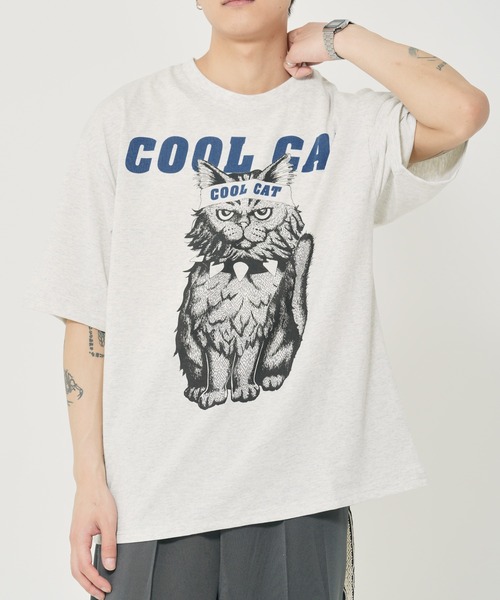 CORISCO（コリスコ）の「アニマルCOOL柄Tシャツ(M1)（Tシャツ/カットソー・メンズ・グレー系1/キナリ/ホワイト系2/グレー系2/オートミール/ホワイト系1・MEDIUM/LARGE/X-LARGE）」の6枚目の写真