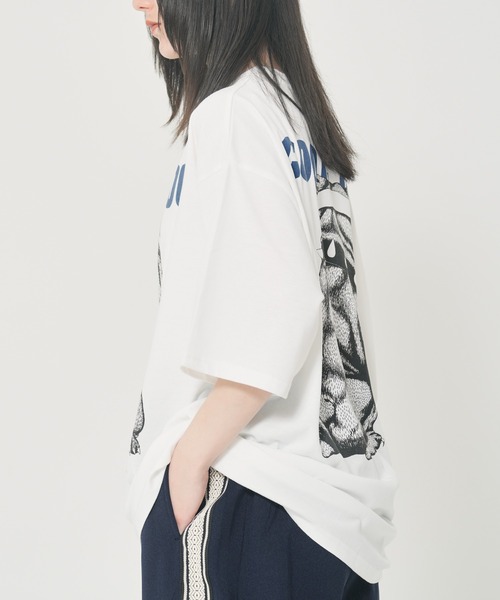 CORISCO（コリスコ）の「アニマルCOOL柄Tシャツ(M1)（Tシャツ/カットソー・メンズ・グレー系1/キナリ/ホワイト系2/グレー系2/オートミール/ホワイト系1・MEDIUM/LARGE/X-LARGE）」の16枚目の写真