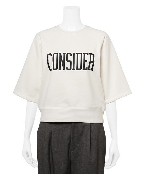 セール】ショート丈半袖グラフィックトレーナー（Tシャツ