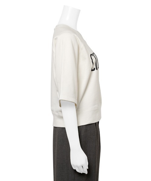 Mila Owen（ミラオーウェン）の「ショート丈半袖グラフィックトレーナー（Tシャツ/カットソー・レディース・ホワイト/ネイビー/ブルー・FREE）」の10枚目の写真