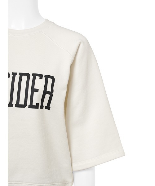 Mila Owen（ミラオーウェン）の「ショート丈半袖グラフィックトレーナー（Tシャツ/カットソー・レディース・ホワイト/ネイビー/ブルー・FREE）」の5枚目の写真