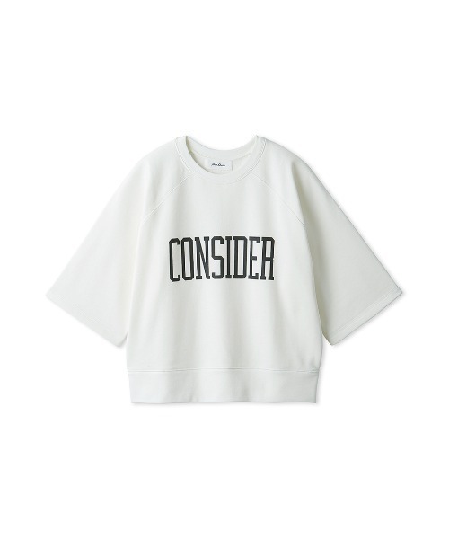 Mila Owen（ミラオーウェン）の「ショート丈半袖グラフィックトレーナー（Tシャツ/カットソー・レディース・ホワイト/ネイビー/ブルー・FREE）」の17枚目の写真