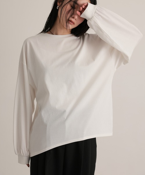 セール】【無地】【UVカット】ボリューム袖長袖Tシャツ（Tシャツ