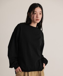 【無地】【UVカット】ボリューム袖長袖Tシャツ