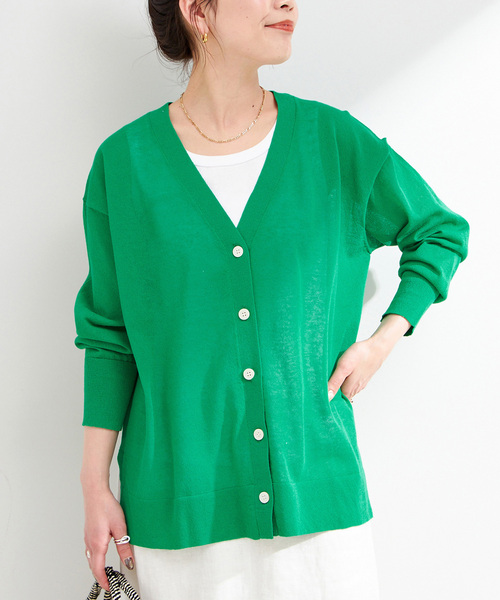 追加》手洗い可 / リネン混シアーカーディガン（カーディガン