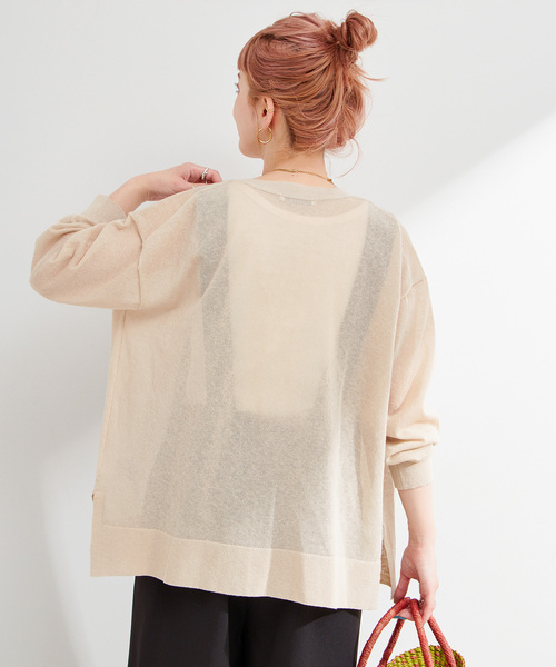 ❁ SOWBOWソウボウ リネン混カーディガン SOWBOW SOWBOW SHIRT F - CARDIGAN PANAMA / BEIGE