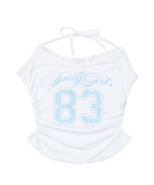 HOOK(フック)の「【HOOK】for girls レース×ロゴプリントホルターネックトップス (SS)(キャミソール・レディース・ブラック/ホワイト・MEDIUM/LARGE)」の12枚目の写真