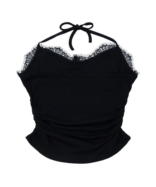 HOOK(フック)の「【HOOK】for girls レース×ロゴプリントホルターネックトップス (SS)(キャミソール・レディース・ブラック/ホワイト・MEDIUM/LARGE)」の15枚目の写真