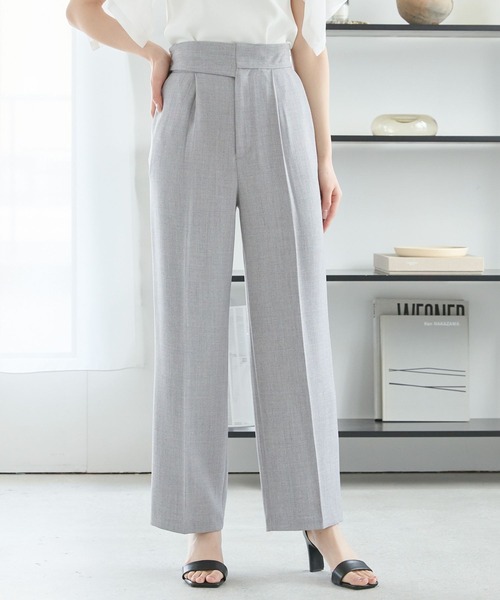 Andemiu（アンデミュウ）の「アサチョウストレートパンツ450906（スラックス・レディース・ベージュ/ブラウン/グレー・SMALL/MEDIUM）」の2枚目の写真