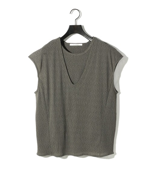 MIDIUMISOLID(ミディウミソリッド)の「MIDIUMISOLID for Ladies シアーアンサンブル(Tシャツ/カットソー・レディース・カーキ/オフホワイト/ブラック・FREE)」の3枚目の写真