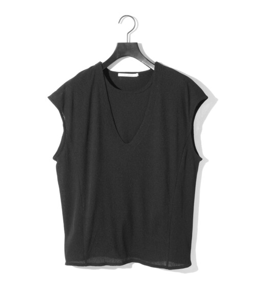 MIDIUMISOLID(ミディウミソリッド)の「MIDIUMISOLID for Ladies シアーアンサンブル(Tシャツ/カットソー・レディース・カーキ/オフホワイト/ブラック・FREE)」の2枚目の写真