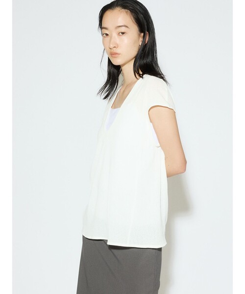 MIDIUMISOLID(ミディウミソリッド)の「MIDIUMISOLID for Ladies シアーアンサンブル(Tシャツ/カットソー・レディース・カーキ/オフホワイト/ブラック・FREE)」の13枚目の写真