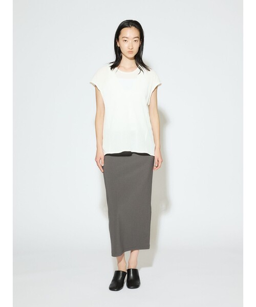 MIDIUMISOLID(ミディウミソリッド)の「MIDIUMISOLID for Ladies シアーアンサンブル(Tシャツ/カットソー・レディース・カーキ/オフホワイト/ブラック・FREE)」の14枚目の写真