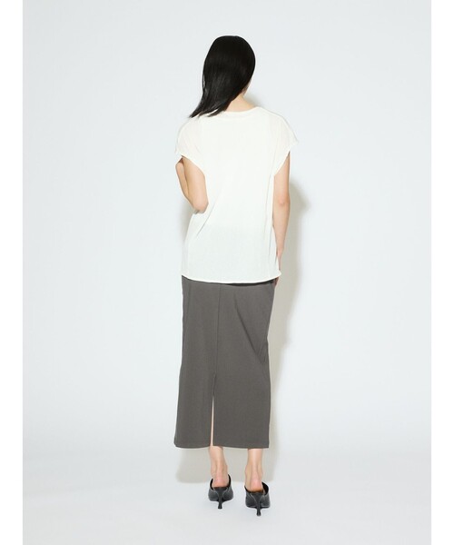 MIDIUMISOLID(ミディウミソリッド)の「MIDIUMISOLID for Ladies シアーアンサンブル(Tシャツ/カットソー・レディース・カーキ/オフホワイト/ブラック・FREE)」の16枚目の写真