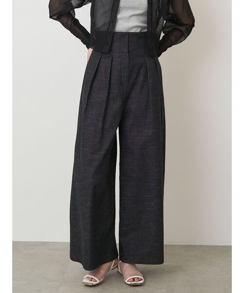 ELENDEEK（エレンディーク）の「ハイウエストワイドパンツ（その他パンツ・レディース・ブラウン/ブラック・02/01）」の8枚目の写真