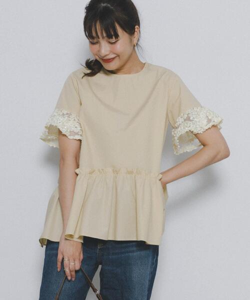 F by ROSSO(エフバイロッソ)の「フラワーレースブラウス(シャツ/ブラウス・レディース・ベージュ/オフホワイト・FREE)」の10枚目の写真