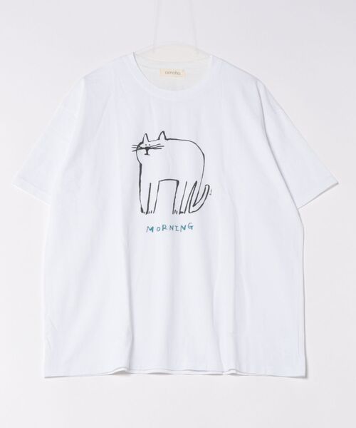 aimoha(アイモハ)の「キャットプリントデザインTシャツ(Tシャツ/カットソー・レディース・チョコ/杢グレー/イエロー/ピンク/ブラック/ホワイト・FREE)」の16枚目の写真
