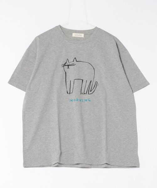 aimoha(アイモハ)の「キャットプリントデザインTシャツ(Tシャツ/カットソー・レディース・チョコ/杢グレー/イエロー/ピンク/ブラック/ホワイト・FREE)」の18枚目の写真