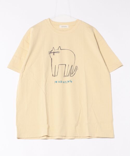 aimoha(アイモハ)の「キャットプリントデザインTシャツ(Tシャツ/カットソー・レディース・チョコ/杢グレー/イエロー/ピンク/ブラック/ホワイト・FREE)」の20枚目の写真