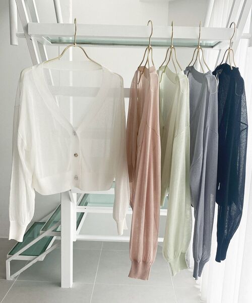 MAJESTIC LEGON(マジェスティックレゴン)の「【WEB限定アイテム/プチプラで涼しい♪】アソートボタンシアーカーディガン(カーディガン/ボレロ・レディース・アイボリー/ピンク/ミント/ブルー/ブラック・MEDIUM)」の19枚目の写真