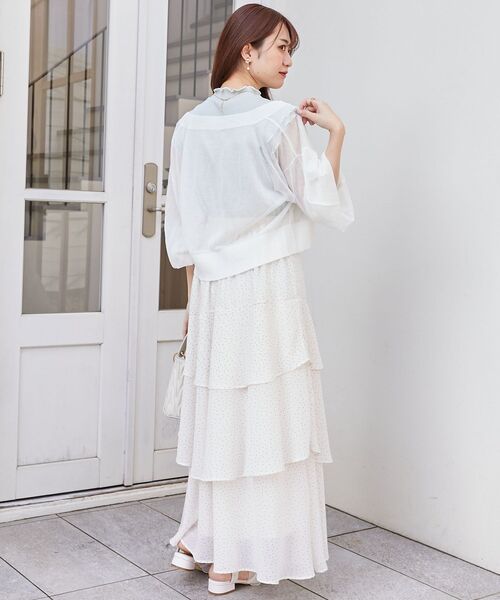 MAJESTIC LEGON(マジェスティックレゴン)の「【WEB限定アイテム/プチプラで涼しい♪】アソートボタンシアーカーディガン(カーディガン/ボレロ・レディース・アイボリー/ピンク/ミント/ブルー/ブラック・MEDIUM)」の7枚目の写真