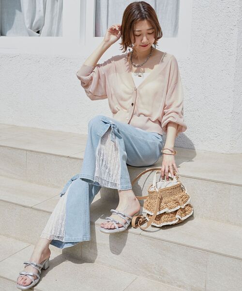 MAJESTIC LEGON(マジェスティックレゴン)の「【WEB限定アイテム/プチプラで涼しい♪】アソートボタンシアーカーディガン(カーディガン/ボレロ・レディース・アイボリー/ピンク/ミント/ブルー/ブラック・MEDIUM)」の12枚目の写真